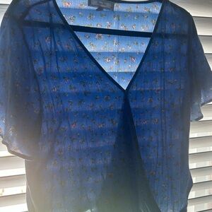 Hippie Rose Blue Floral Blouse